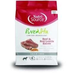 NutriSource PureVita Grain Free Beef & Red Lentils Entree Dry Dog Food - 5 Lbs