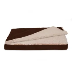 FurHaven Berber & Suede Blanket Top Memory Top Dog Bed