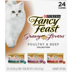 Purina Fancy Feast Gravy Lovers Poultry With Chicken And Turkey & Beef Collection Gourmet Wet Cat Food - 3oz/24ct Variety Pack -PawHut Sales Store GUEST 39b09cda ef27 48e1 9ad4 243bfe8c9470