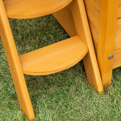 PawHut Outdoor Cat House, 2-Story Shelter For Feral Cats, Wooden Kitten Condo With Asphalt Roof, Stairs, Balcony, 30"x20"x29", Natural 5 PawHut Outdoor Cat House, 2-Story Shelter For Feral Cats, Wooden Kitten Condo With Asphalt Roof, Stairs, Balcony, 30"x20"x29", Natural - Image 5