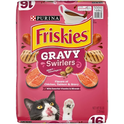 Purina Friskies Gravy Swirlers With Flavors Of Chicken, Salmon & Gravy Adult Complete & Balanced Dry Cat Food 7 Purina Friskies Gravy Swirlers With Flavors Of Chicken, Salmon & Gravy Adult Complete & Balanced Dry Cat Food - Image 7