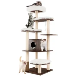 Costway Wooden Cat Tree 71'' 7-Layer Cat Tower With Sisal Scratching Posts Perch & Cushions Brown/Natural -PawHut Sales Store GUEST 3caff099 8bf0 463c b827 36ae96204bd1