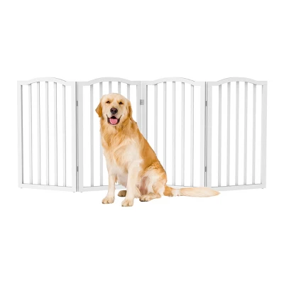 Indoor Pet Gate - 4-Panel Folding Dog Gate For Stairs Or Doorways - 73.5x32-Inch Tall Freestanding Pet Fence For Cats And Dogs By PETMAKER (White) 6 Indoor Pet Gate - 4-Panel Folding Dog Gate For Stairs Or Doorways - 73.5x32-Inch Tall Freestanding Pet Fence For Cats And Dogs By PETMAKER (White) - Image 6