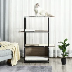 PawHut 48"H Cat Tree Cat Activity Tower With 3 Climbing Platforms, 1 Condo, Scratch Pad And Removable Cushions, Gray/Black 9 PawHut 48"H Cat Tree Cat Activity Tower With 3 Climbing Platforms, 1 Condo, Scratch Pad And Removable Cushions, Gray/Black -PawHut Sales Store GUEST 3d3d233b 40f5 4bb1 8322 2fa9b77db52b