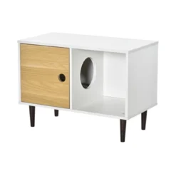 PawHut Cat Litter Box Enclosure Hidden Kitten Condo Decorative Side Table Pet House With Soft Cushion & Storage Space -PawHut Sales Store GUEST 3f25e8ce e569 48b0 9fb5 e87c12c37369