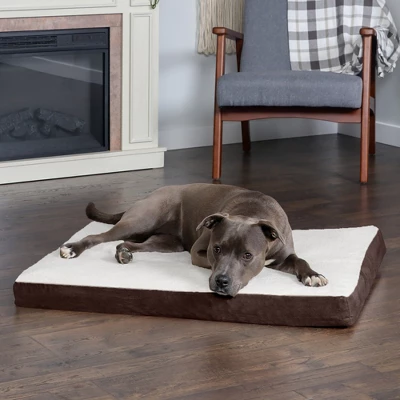 FurHaven Faux Sheepskin & Suede Deluxe Cooling Gel Top Dog Bed 2 FurHaven Faux Sheepskin & Suede Deluxe Cooling Gel Top Dog Bed - Image 2