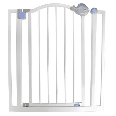 Speedy Pet Pop-O-Fish Gray, White And Blue Double Locking Safety Gate For Dogs And Children 1 Speedy Pet Pop-O-Fish Gray, White And Blue Double Locking Safety Gate For Dogs And Children