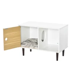 PawHut Cat Litter Box Enclosure Hidden Kitten Condo Decorative Side Table Pet House With Soft Cushion & Storage Space -PawHut Sales Store GUEST 40d904fd 18a1 4d57 abb2 c121f6b69354