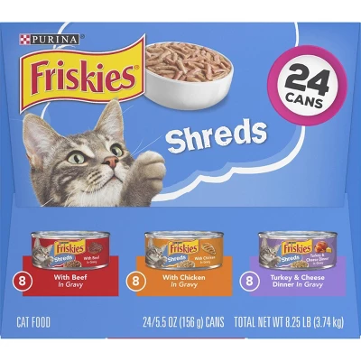 Purina Friskies Shreds Beef, Turkey, White Fish & Chicken Wet Cat Food - 5.5oz 2 Purina Friskies Shreds Beef, Turkey, White Fish & Chicken Wet Cat Food - 5.5oz - Image 2