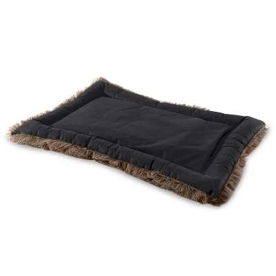 Precious Tails Eyelash Faux Fur Bordered Cat And Dog Mat - L - Taupe 2 Precious Tails Eyelash Faux Fur Bordered Cat And Dog Mat - L - Taupe - Image 2