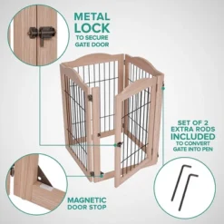 Arf Pets 30.5" Tall Freestanding 4-Panel Folding Dog Gate - Walnut 7 Arf Pets 30.5" Tall Freestanding 4-Panel Folding Dog Gate - Walnut -PawHut Sales Store GUEST 44df8571 50c5 44f9 bec8 95c8a998c215