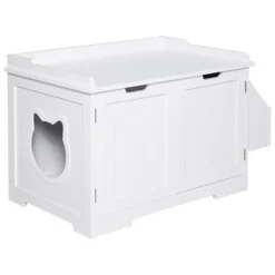 PawHut Wooden Cat Litter Box Enclosure Kitten House With Nightstand End Table And Storage Rack Magnetic Doors 13 PawHut Wooden Cat Litter Box Enclosure Kitten House With Nightstand End Table And Storage Rack Magnetic Doors -PawHut Sales Store GUEST 451ddf44 6ba0 4305 ad08 2b42e972cbdd