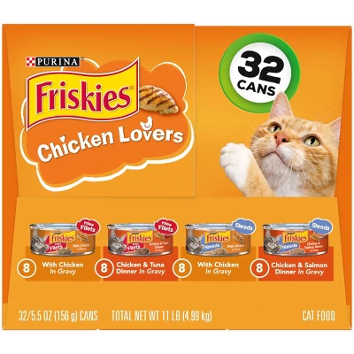 Purina Friskies Prime Filets & Shreds With Tuna, Chicken, Salmon And Seafood Lover Wet Cat Food - 5.5oz/32ct Variety Pack 3 Purina Friskies Prime Filets & Shreds With Tuna, Chicken, Salmon And Seafood Lover Wet Cat Food - 5.5oz/32ct Variety Pack - Image 3
