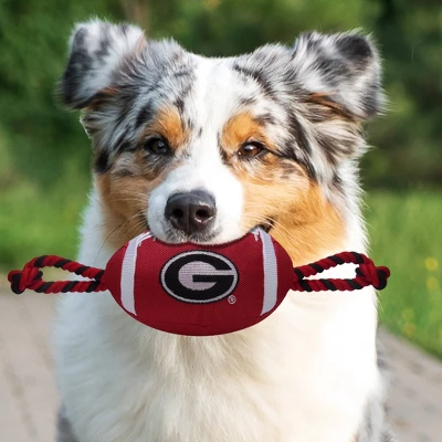 NCAA Georgia Bulldogs Nylon Football Dog Toy 2 NCAA Georgia Bulldogs Nylon Football Dog Toy - Image 2