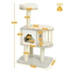 Costway 46'' Modern Wooden Cat Tree With Platform & Washable Cushions For Cats & Kittens