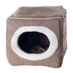 Pet Adobe Cozy Cave Enclosed Cube Pet Bed - Light Coffee -PawHut Sales Store GUEST 49f69944 76e9 4831 8b4a 9e373d74187f