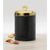 Amici Pet Woofgang Storage Canister, 70 Oz. , Black W/ Gold Lid