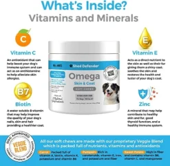 Shed Defender Omega Skin & Coat Soft Chew Supplements For Dogs - Reduces Shedding - 90 Ct. 7 Shed Defender Omega Skin & Coat Soft Chew Supplements For Dogs - Reduces Shedding - 90 Ct. -PawHut Sales Store GUEST 4bf93f49 a61d 4233 9379 25aba91bdf14