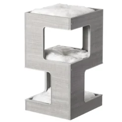 PawsMark Multi Level Modern Cat Tall Climbing Tree House For Indoor Cats | Wood Tower Luxury Furniture Stand With Removable Soft Blanket And Condo