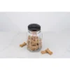 Amici Pet Bernese Glass Treats Canister, 40 Oz. , Clear W/ Black Lid