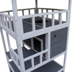 PawHut Wooden Outdoor Cat House, Feral Cat Shelter Kitten Tree With Asphalt Roof, Escape Doors, Condo, Jumping Platform 14 PawHut Wooden Outdoor Cat House, Feral Cat Shelter Kitten Tree With Asphalt Roof, Escape Doors, Condo, Jumping Platform -PawHut Sales Store GUEST 4d46eff3 9019 4bd4 9402 4d3f5d4f94ac