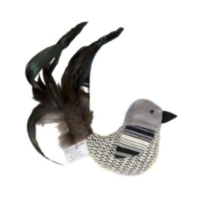 JW Pet Cataction Catnip Black And White Bird Cat Toy With Feather Tail 2 JW Pet Cataction Catnip Black And White Bird Cat Toy With Feather Tail - Image 2