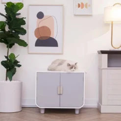Teamson Pets Dyad Mid Century Wooden Cat Litter Box Cabinet And Side Table, Alpine White 18 Teamson Pets Dyad Mid Century Wooden Cat Litter Box Cabinet And Side Table, Alpine White -PawHut Sales Store GUEST 50fec0e5 74e9 43cc a37b b828c1744feb