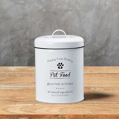 Amici Pet Puppy Love Pet Food Canister, 140 Oz. , White & Black 3 Amici Pet Puppy Love Pet Food Canister, 140 Oz. , White & Black - Image 3