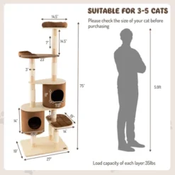 Costway 75'' Multi-layer Wooden Cat Tree Indoor Tower Activity Play Center With 2 Condos 19 Costway 75'' Multi-layer Wooden Cat Tree Indoor Tower Activity Play Center With 2 Condos -PawHut Sales Store GUEST 518124d7 ccd1 48ae ab4b 00dae8a54518