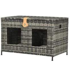 PawHut Rattan Cat Bed With Removable Divider, Double-Room Wicker Cat Beds For Indoor Cats, Pet Furniture For 2 Cats, Cushions, Outdoor Indoor, Gray 7 PawHut Rattan Cat Bed With Removable Divider, Double-Room Wicker Cat Beds For Indoor Cats, Pet Furniture For 2 Cats, Cushions, Outdoor Indoor, Gray -PawHut Sales Store GUEST 51b05822 cb14 4388 bcd3 536d7011f2e1