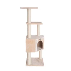GleePet GP78480321 48-Inch Real Wood Cat Tree In Beige With Perch And Playhouse -PawHut Sales Store GUEST 53677b51 2f80 4e55 8811 05cc32d2d37c
