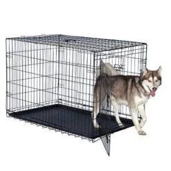Dog Kennel - 42-Inch Dog Crate With Doors For Front And Side Access - Collapsible Dog Crate With Divider Wall Panel For Large Dogs By PETMAKER (Black) -PawHut Sales Store GUEST 54345976 c571 4d4a a80f 51e4344122a6