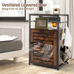 Costway Cat Litter Box Enclosure With Louvered Door& 3-Tier Shelf Cat House Side Table 14 Costway Cat Litter Box Enclosure With Louvered Door& 3-Tier Shelf Cat House Side Table -PawHut Sales Store GUEST 561086ab b621 40ad 96a1 f951fdda54da