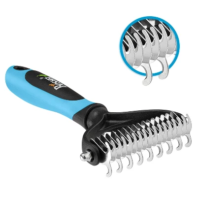 BOSHEL Undercoat Rake For Dogs - Premium Double Sided Dog Grooming Brush - Dog Deshedding Brush - Dematting Comb For Dogs 1 BOSHEL Undercoat Rake For Dogs - Premium Double Sided Dog Grooming Brush - Dog Deshedding Brush - Dematting Comb For Dogs