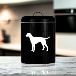 Amici Pet Dog Black/White Buster Food Storage Bin, Large, 17lbs Dry Food Capacity, Metal Storage Container -PawHut Sales Store GUEST 56551060 4577 4fe2 ba94 44e03e535292