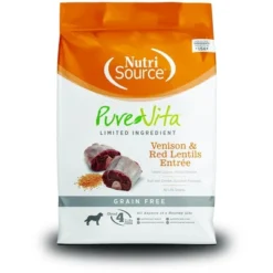 NutriSource PureVita Grain Free Venison & Red Lentils Entree Dry Dog Food - 5 Lbs