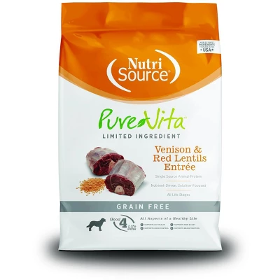NutriSource PureVita Grain Free Venison & Red Lentils Entree Dry Dog Food - 25 Lbs 1 NutriSource PureVita Grain Free Venison & Red Lentils Entree Dry Dog Food - 25 Lbs