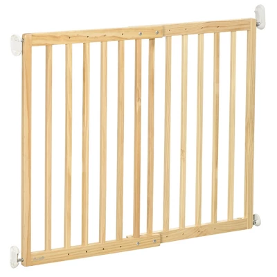 PawHut Double-Sealing Easy-Open Dog Gate For Stairs, Hallways, & Doorways, Medium Wooden Dog Gate, Walk Through Pet Gate For Small Dogs 3 PawHut Double-Sealing Easy-Open Dog Gate For Stairs, Hallways, & Doorways, Medium Wooden Dog Gate, Walk Through Pet Gate For Small Dogs - Image 3