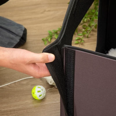 PawHut Heated Cat Houses For Outdoor And Indoor, Portable Kitty Shelter, Waterproof And Insulated, Brown 5 PawHut Heated Cat Houses For Outdoor And Indoor, Portable Kitty Shelter, Waterproof And Insulated, Brown - Image 5