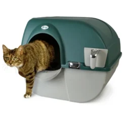 Omega Paw Roll'n Clean Unique No Scoop Self-Cleaning Home Cat Litter Box, Green & Omega Paw Paw Cleaning Litter Box Mat For Cats, Grey -PawHut Sales Store GUEST 5f0ec47d b87c 4592 a90b 79f3c767986d