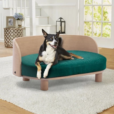 Corgi 26" Wide Small Dog Bed With Removable Cover,Velvet Cushion With Solid Wood Legs And Bent Wood Back-The Pop Maison 10 Corgi 26" Wide Small Dog Bed With Removable Cover,Velvet Cushion With Solid Wood Legs And Bent Wood Back-The Pop Maison - Image 10