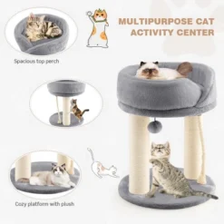 Tangkula Cat Tower Cat Activity Tree W/ Plush Perch & Scratching Posts Grey 12 Tangkula Cat Tower Cat Activity Tree W/ Plush Perch & Scratching Posts Grey -PawHut Sales Store GUEST 60dad650 f8d4 4406 a046 435d6344057d