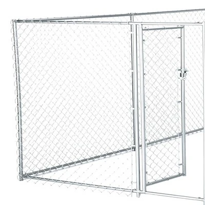 Lucky Dog Adjustable Heavy Duty Outdoor Galvanized Steel Chain Link Dog Kennel Enclosure With Latching Door, And Raised Legs 2 Lucky Dog Adjustable Heavy Duty Outdoor Galvanized Steel Chain Link Dog Kennel Enclosure With Latching Door, And Raised Legs - Image 2