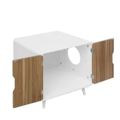 Abel Cat Litter Box Enclosure Multipurpose Anti Tracking Ventilation Holes With Magnetic Doors And Metal Legs Pet House-The Pop Home -PawHut Sales Store GUEST 62207e4f e45f 4c6d 8beb ac26af59a636