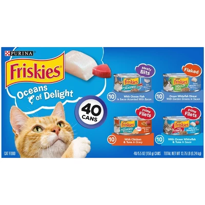 Friskies Oceans Of Delight Fish Flavor Wet Cat Food - 5.5oz/40ct Variety Pack 2 Friskies Oceans Of Delight Fish Flavor Wet Cat Food - 5.5oz/40ct Variety Pack - Image 2
