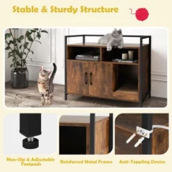 Tangkula Large Litter Box Enclosure Cat Wooden Storage Cabinet With 2 Doors Coffee 12 Tangkula Large Litter Box Enclosure Cat Wooden Storage Cabinet With 2 Doors Coffee -PawHut Sales Store GUEST 6444304c 6e65 4a68 bbde 2c76bee2d45f