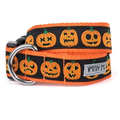 The Worthy Dog Jack-O-Lantern Dog Collar 1 The Worthy Dog Jack-O-Lantern Dog Collar