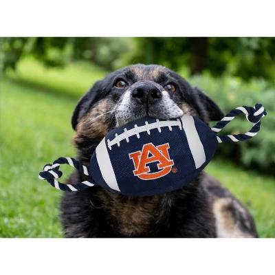 NCAA Auburn Tigers Nylon Football Dog Toy 1 NCAA Auburn Tigers Nylon Football Dog Toy