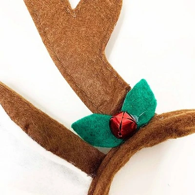Midlee Brown Reindeer Dog Antlers Headband Pet Christmas Costume 3 Midlee Brown Reindeer Dog Antlers Headband Pet Christmas Costume - Image 3