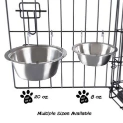 Set Of 2 Stainless-Steel Dog Bowls - Cage, Kennel, And Crate Hanging Pet Bowls For Food And Water - 20oz Each And Dishwasher Safe By PETMAKER -PawHut Sales Store GUEST 68e9d994 ee63 4ce2 9bb1 78bf94e9c5ee